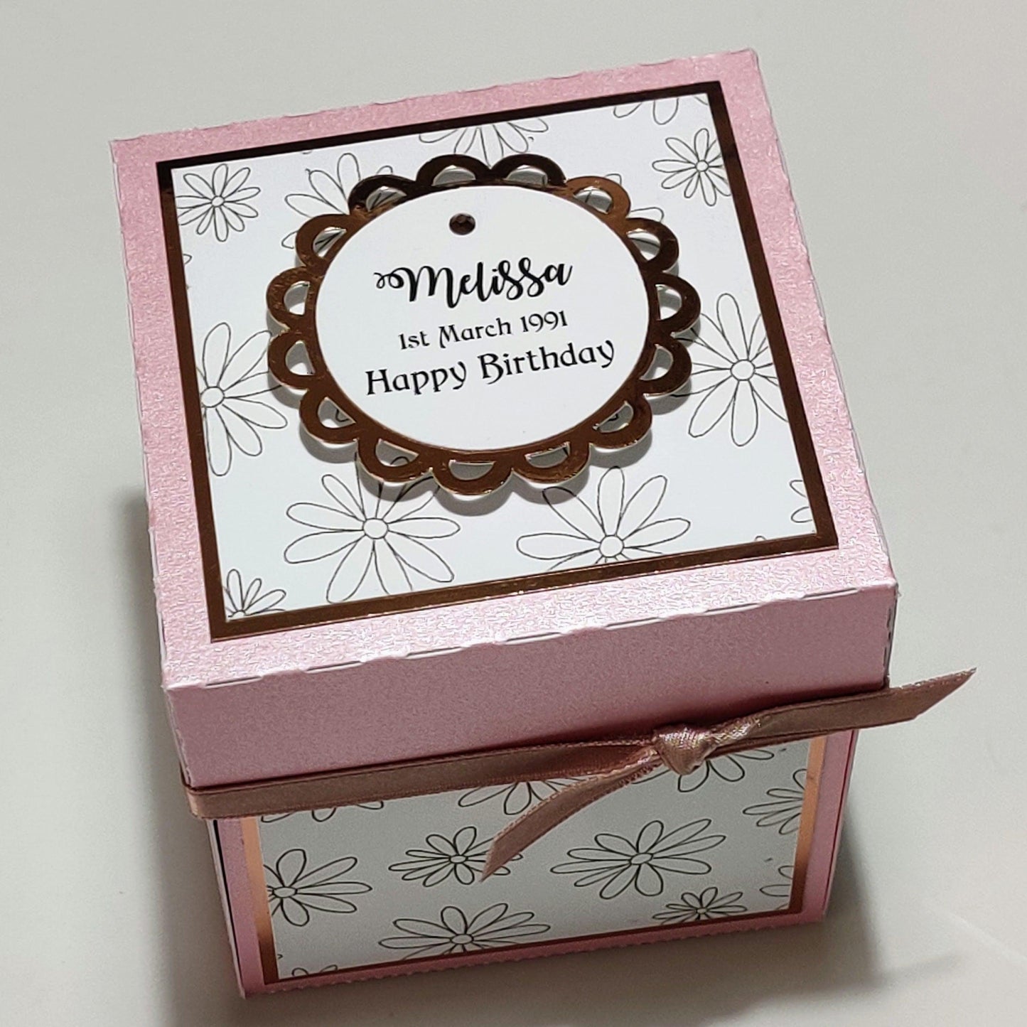 30th Birthday Celebration Occasion Box ~ Pink Daisy Doodles
