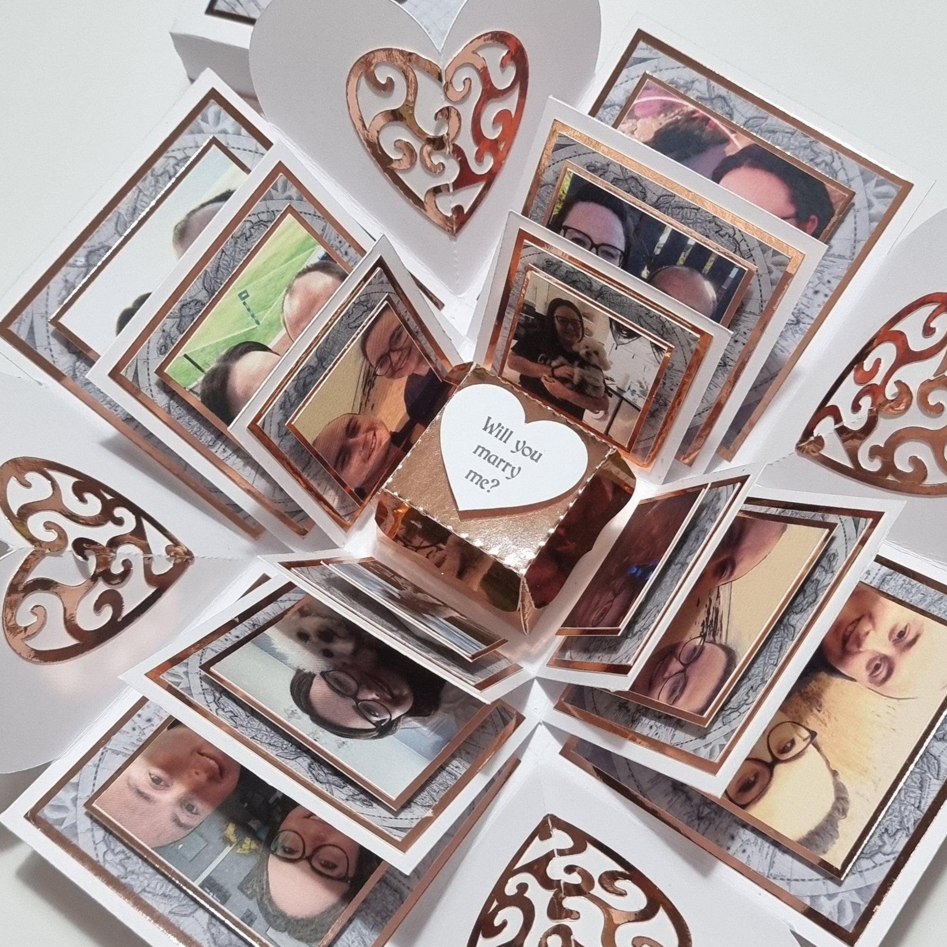 Map to my Heart Exploding Proposal Ring Box with Photos & messages.