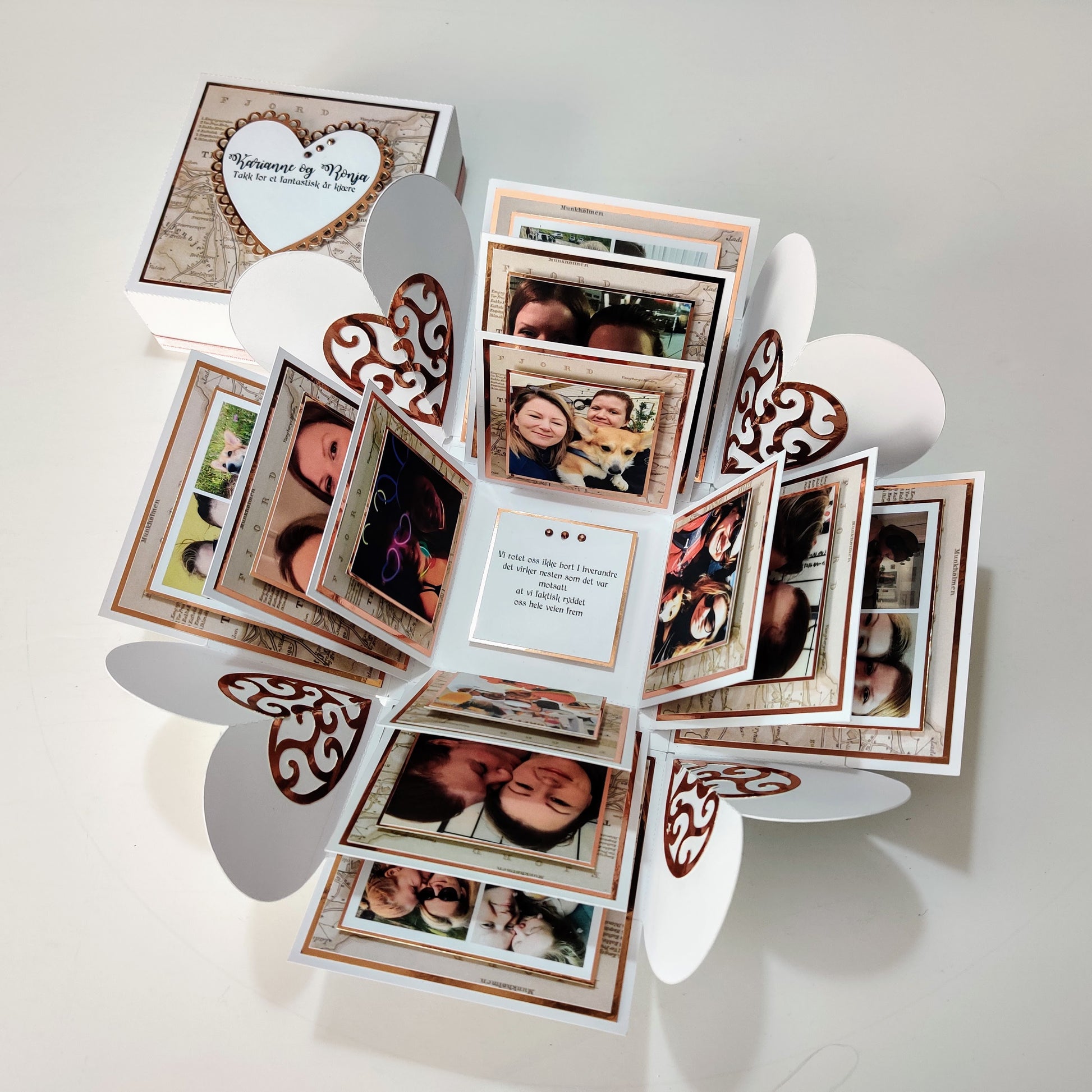 Map to my Heart Exploding Proposal Ring Box with Photos & messages and poem