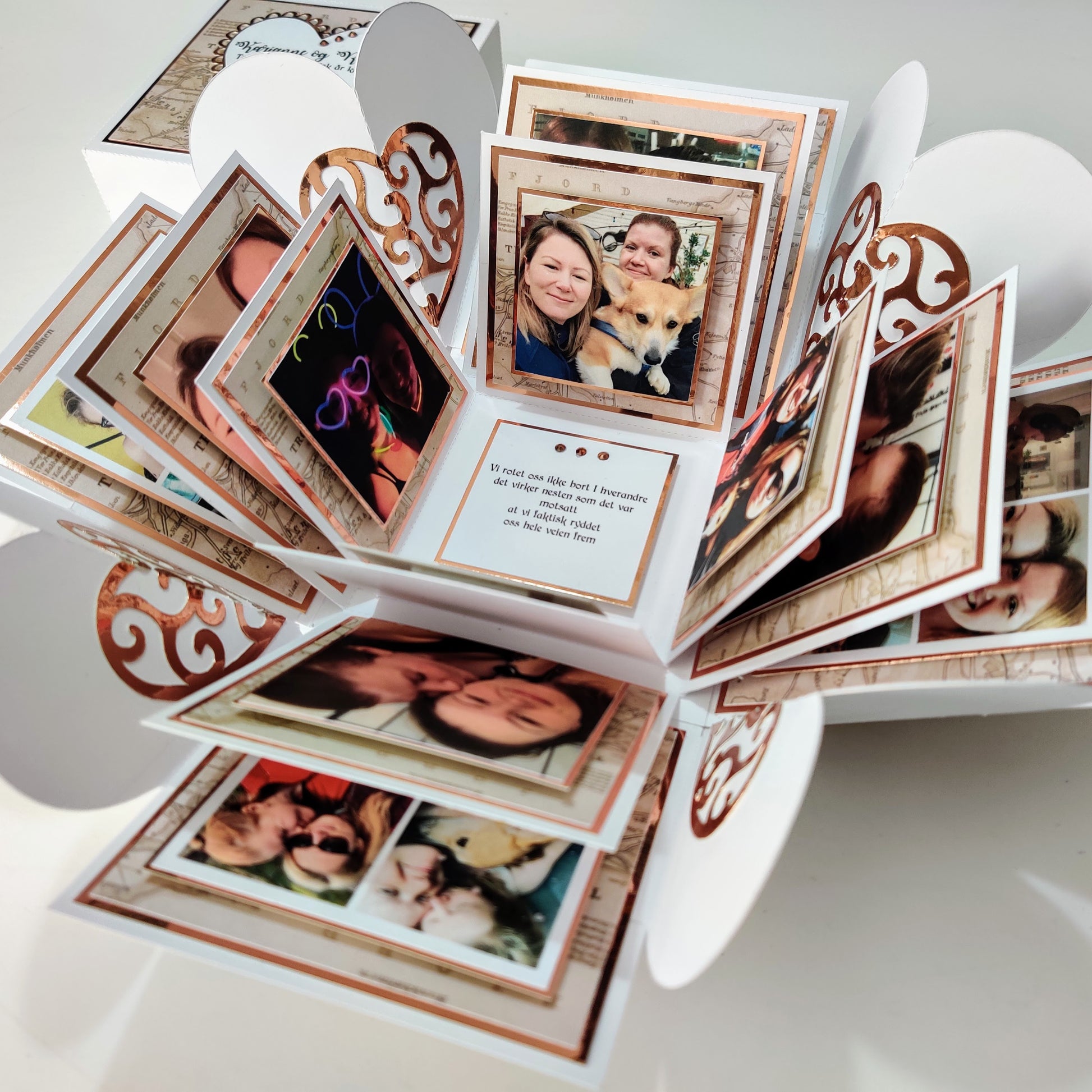 Map to my Heart Exploding Proposal Ring Box with Photos & messages. Special memories box