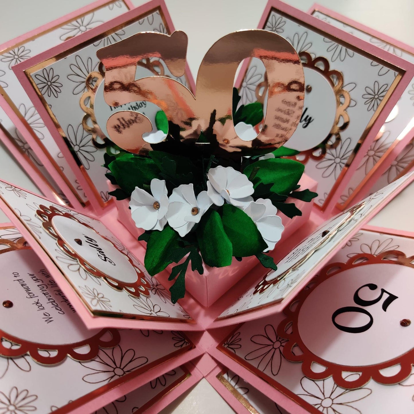 50th Birthday Celebration Occasion Box Doodled Daisies