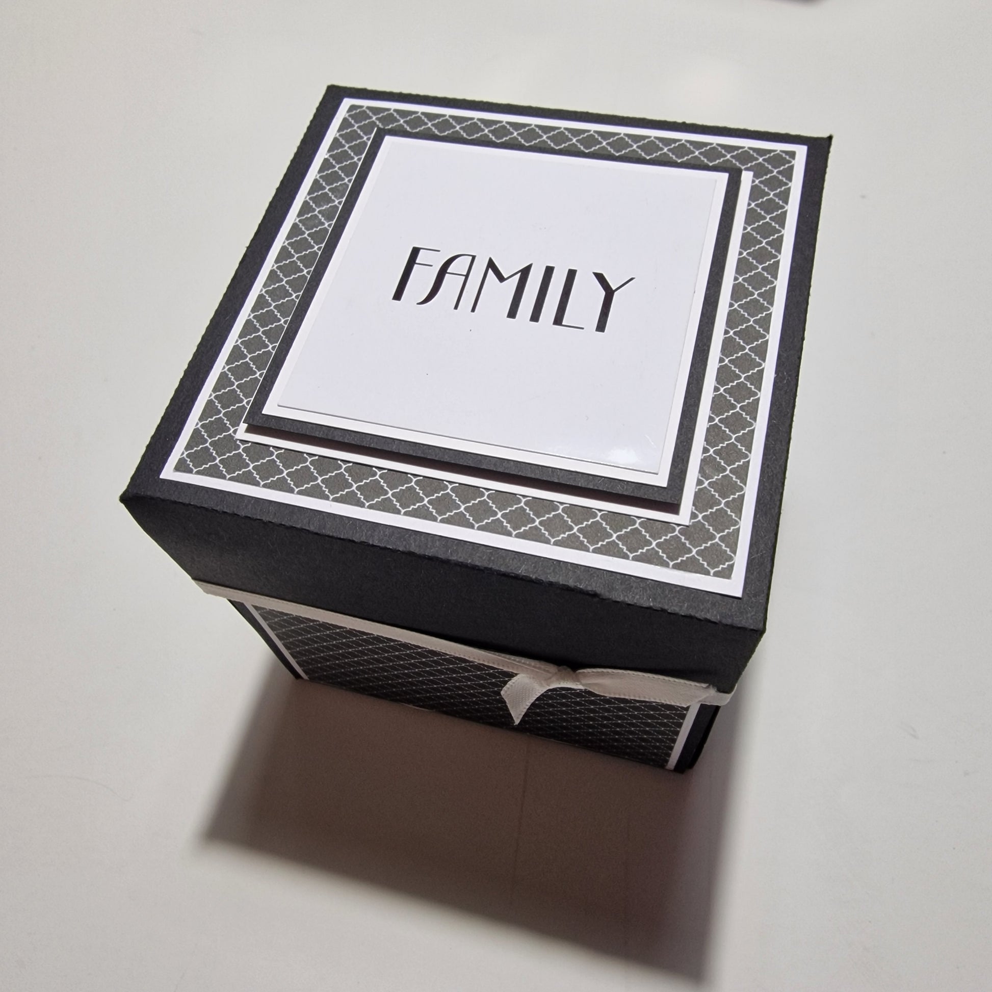 Exploding Memory Photo Box with layered design, featuring interactive compartments and flaps for photos and mementos. A unique keepsake album box perfect for preserving and sharing cherished memories.