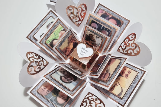 Map to my Heart Exploding Proposal Ring Box with Photos & messages.