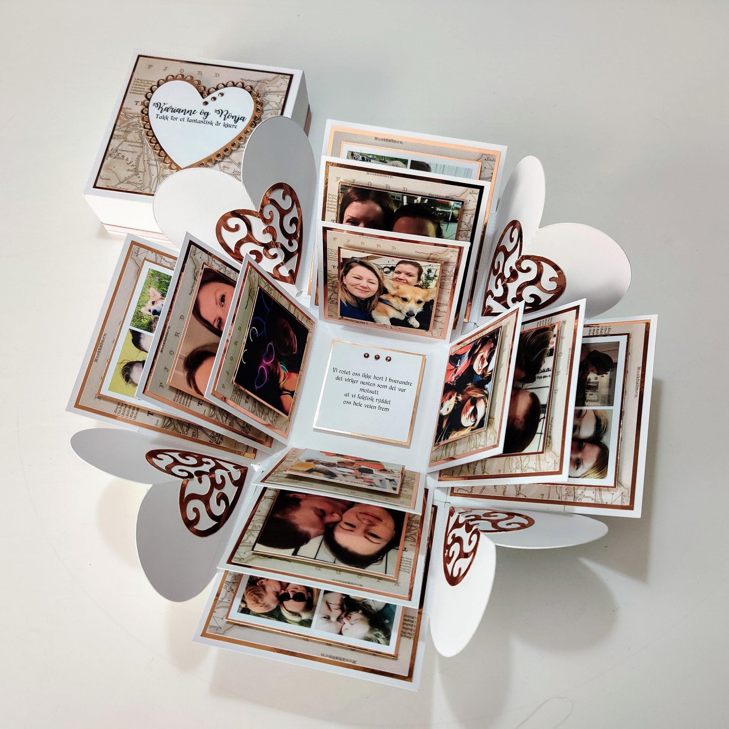 Map to my Heart Exploding Proposal Ring Box with Photos & messages and poem