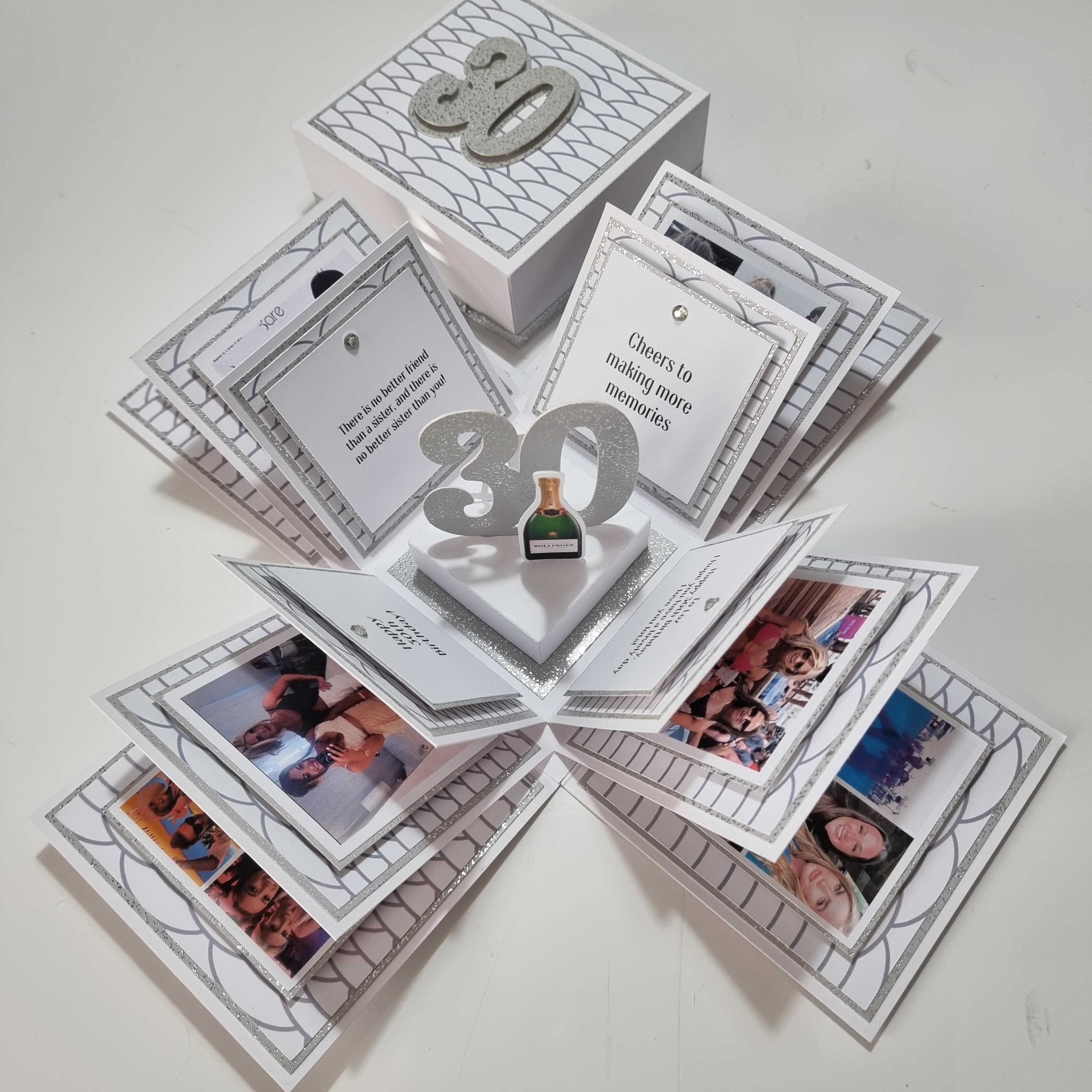 Exploding Memory Photo Box - Silver Scalloped Waves – EXPLODING BOX CO