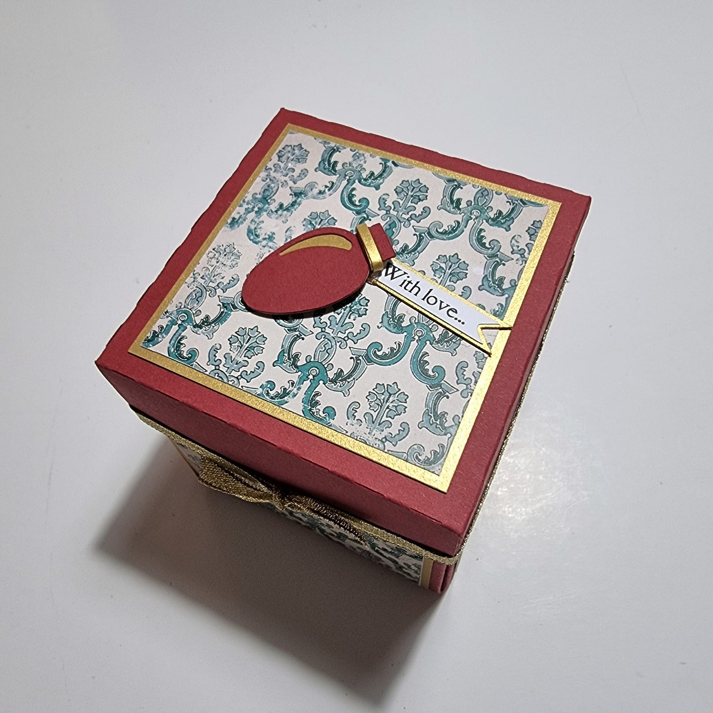 Vintage Christmas Proposal Ring Box. Bauble decoration
