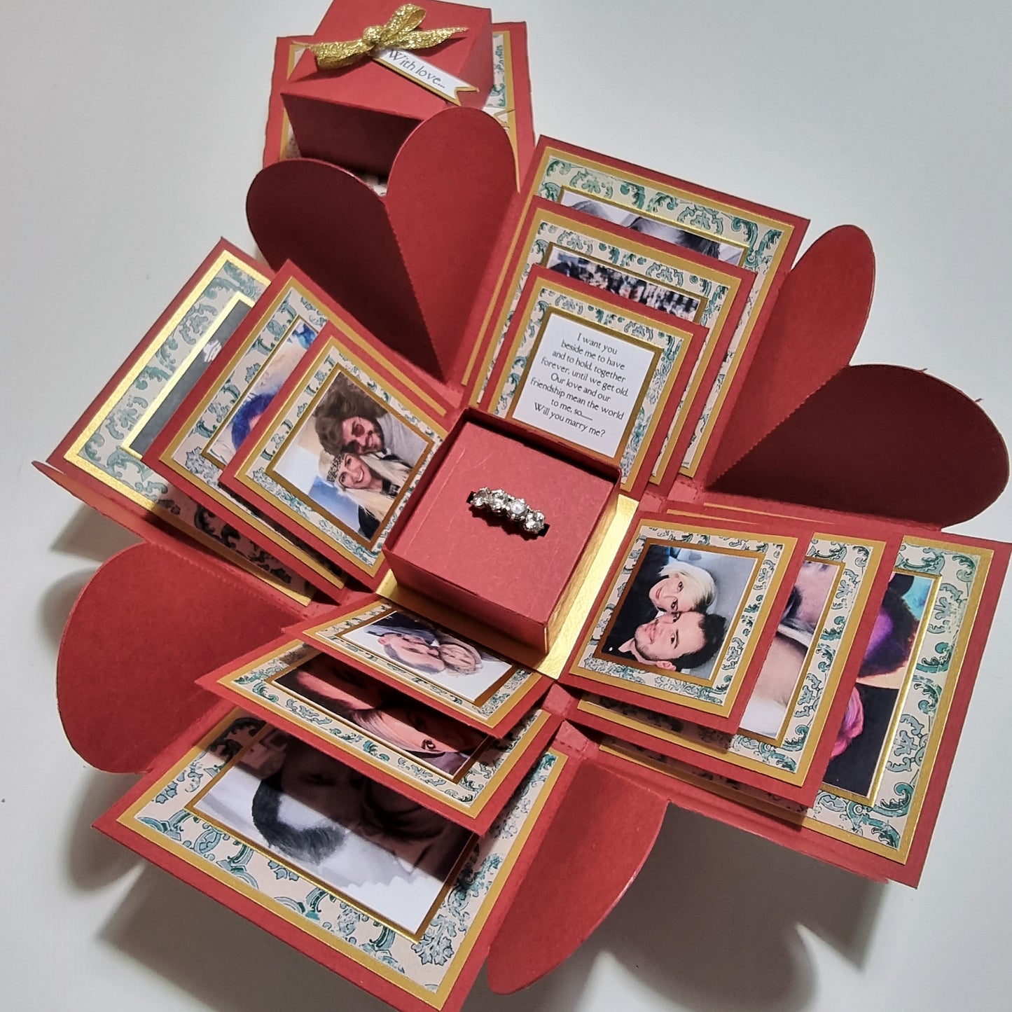 Vintage Christmas Proposal Ring Box presentation memory box