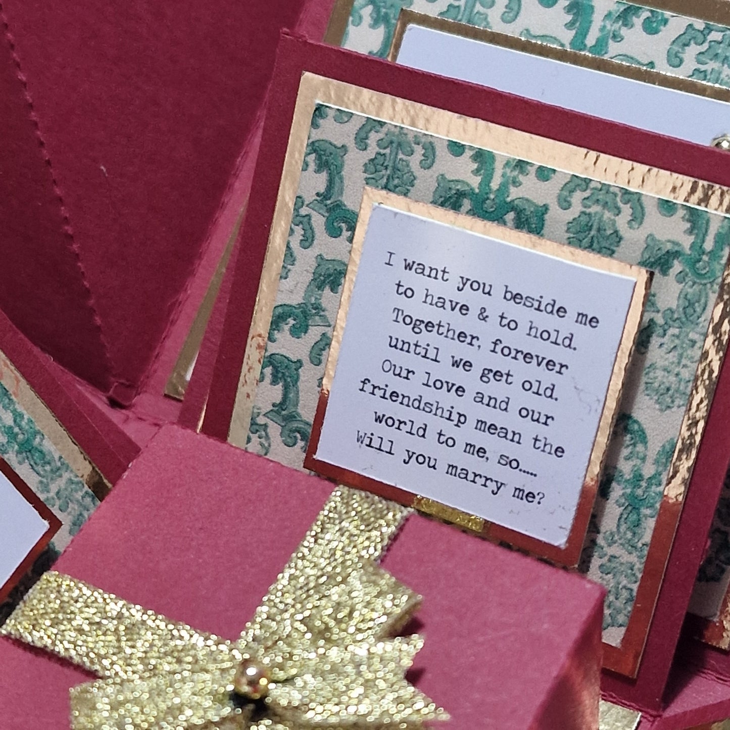 Customised Vintage Christmas Proposal Ring Box