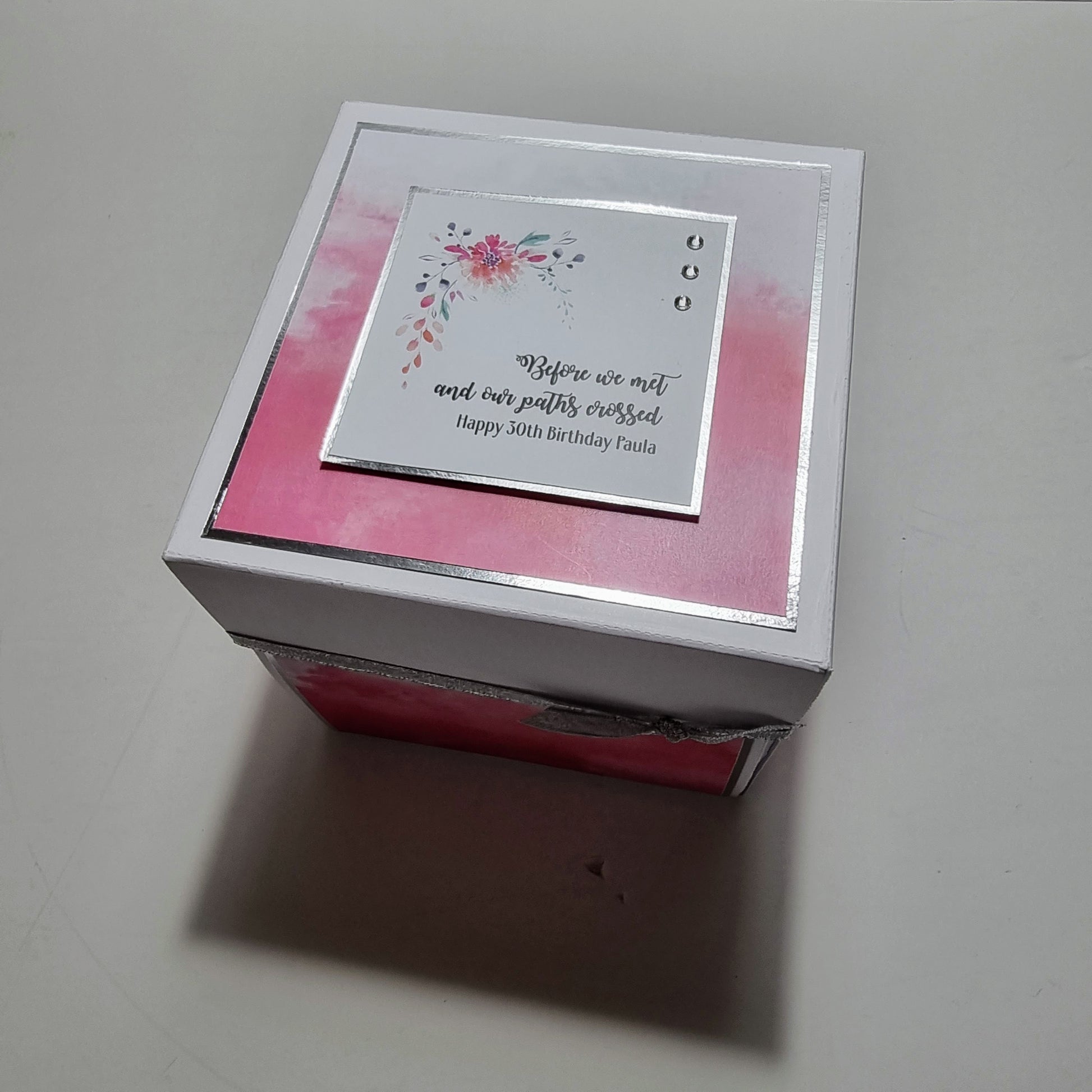 Watercolour Blush Proposal Ring Box. Floral flourishes