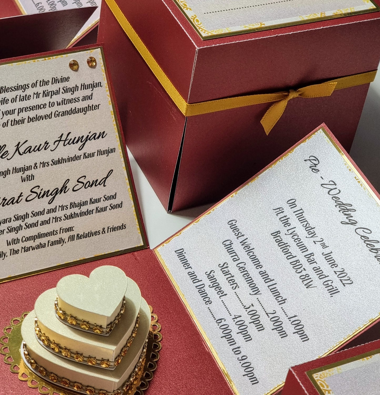 Custom Built Exploding Box Wedding Invitations. Bespoke personalised wedding invites. Larger Size