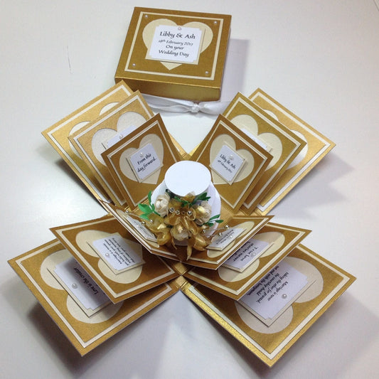 Exploding Wedding Celebration Keepsake Box ~ English Garden Range ~ Gifts for the Couple - Mr & Mrs - Wedding Day