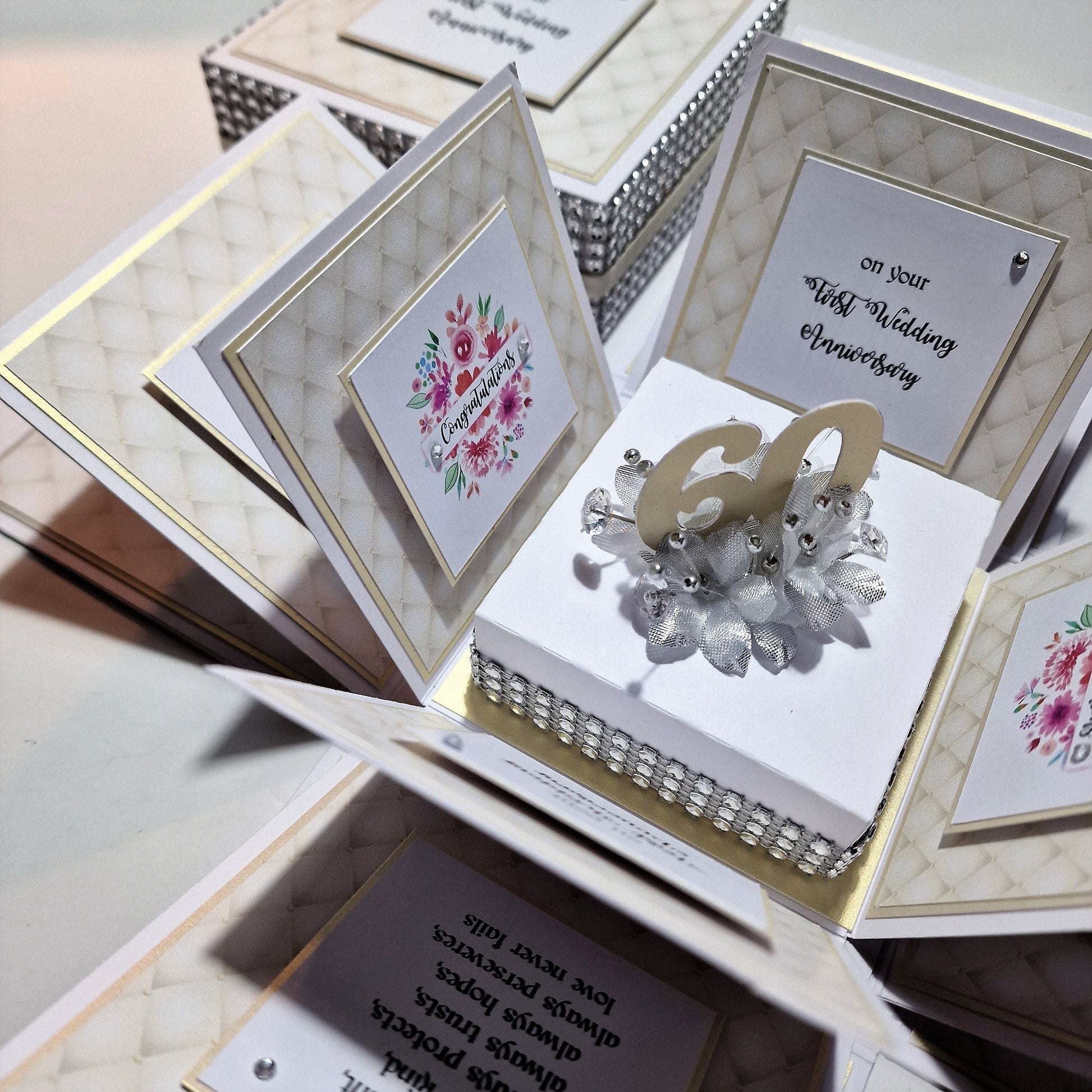 Diamond Wedding Anniversary Exploding Celebration Box Custom finished