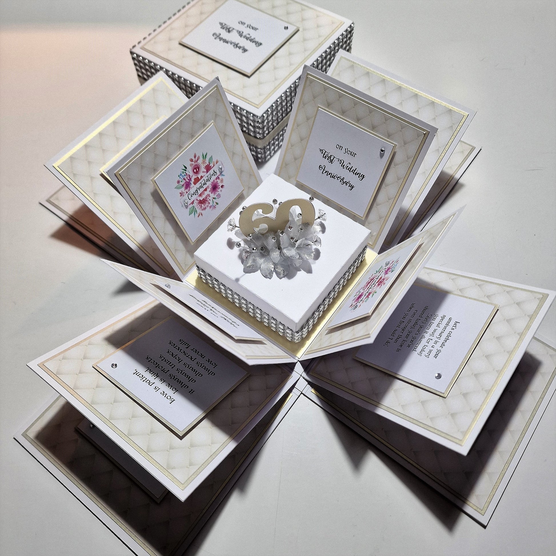 Diamond Wedding Anniversary Exploding Celebration Box