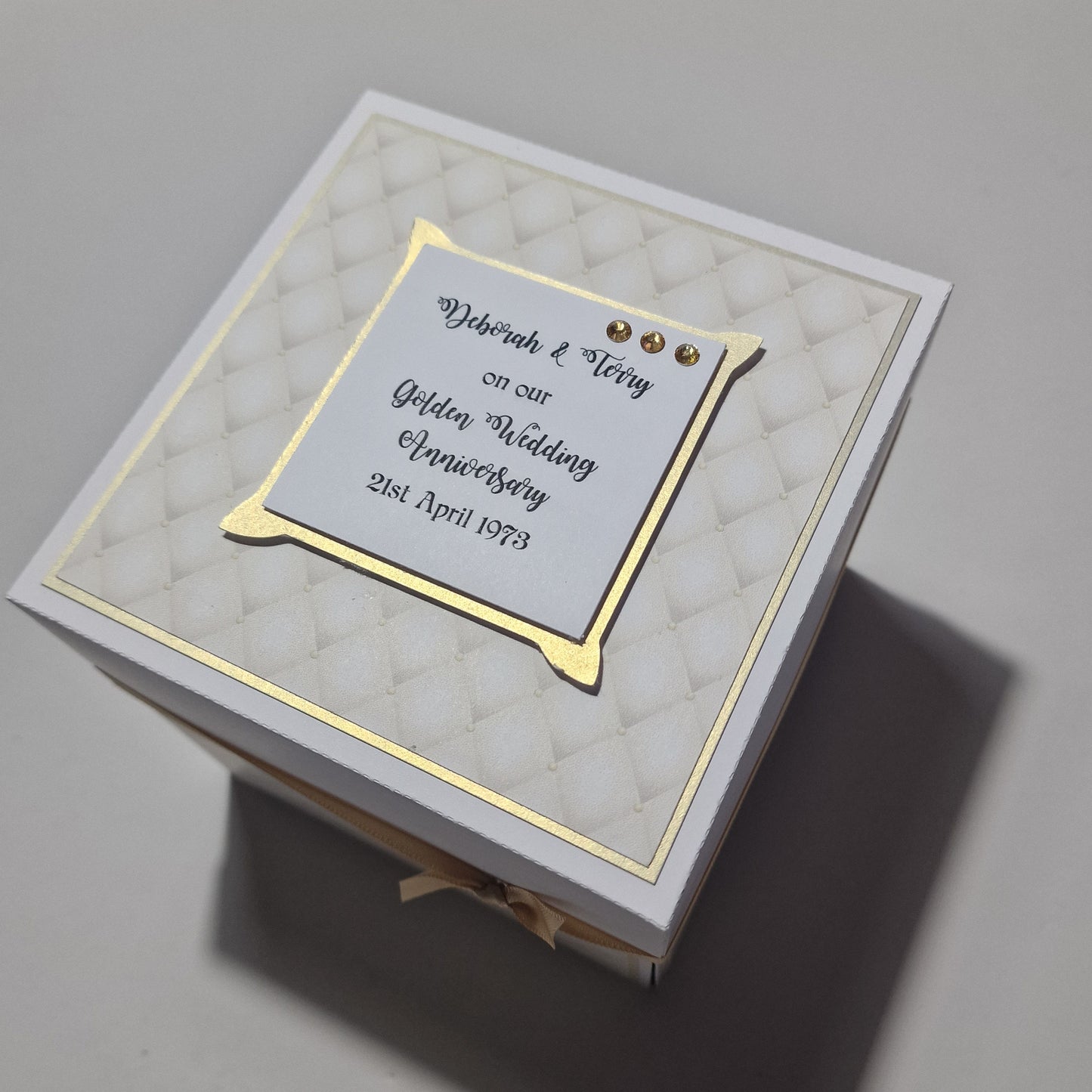 Golden Wedding Anniversary Exploding Celebration Keepsake Box