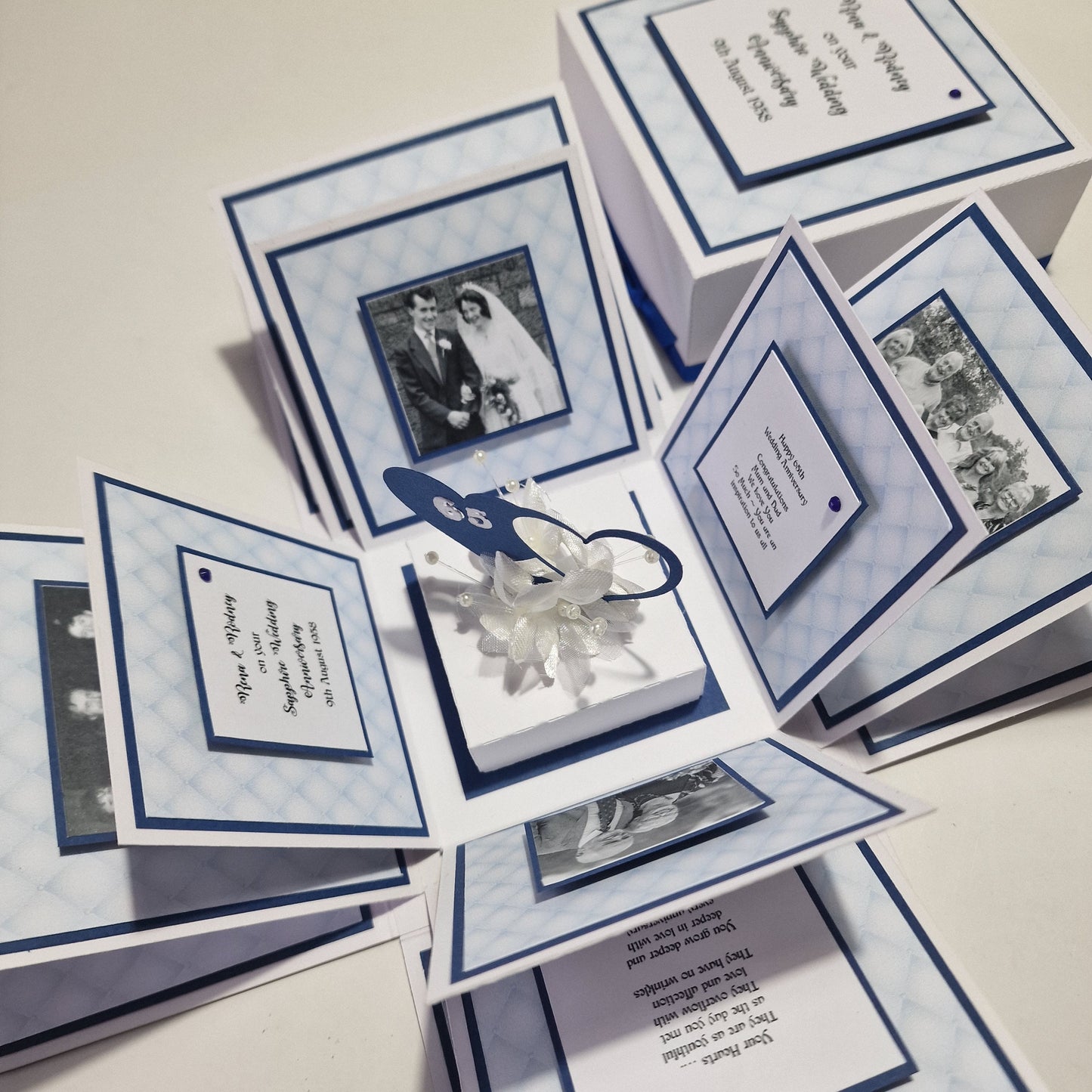 Sapphire Wedding Anniversary Exploding Celebration Box Personalised