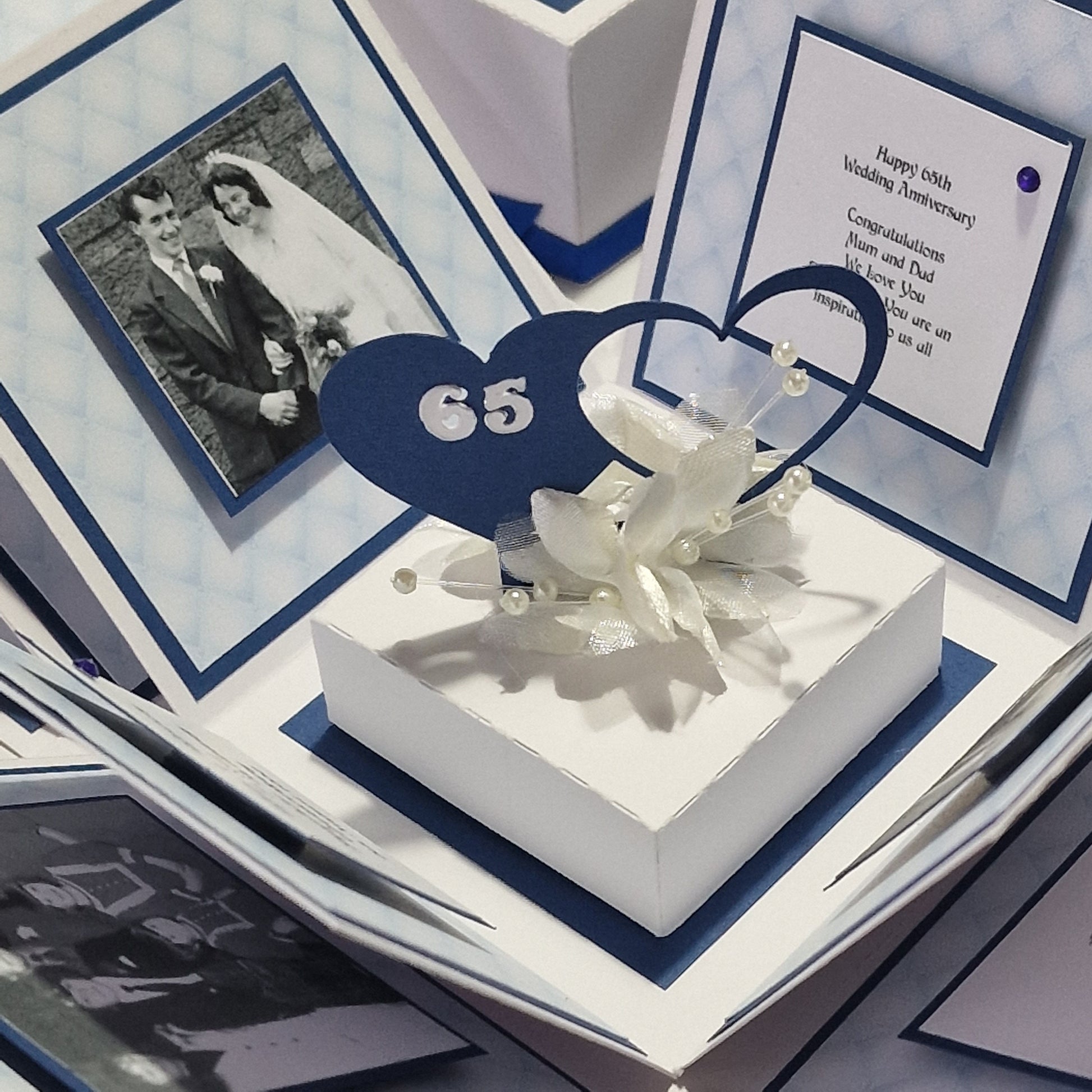 Sapphire Wedding Anniversary Exploding Celebration Box Custom Finished